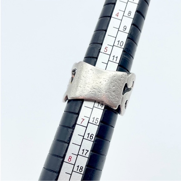 Silpada Sterling Silver Scroll Ring - R1200 Ornate Swirl Wide Statement Band - Picture 7 of 8